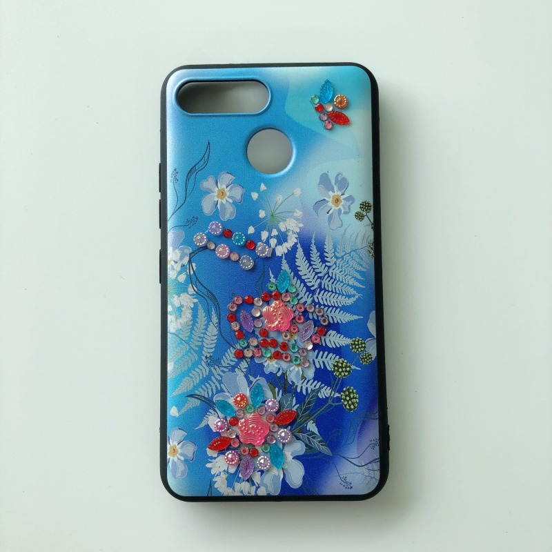 New Design Crystal Real Dry Flower with diamond Phone Case for itel s15 p15