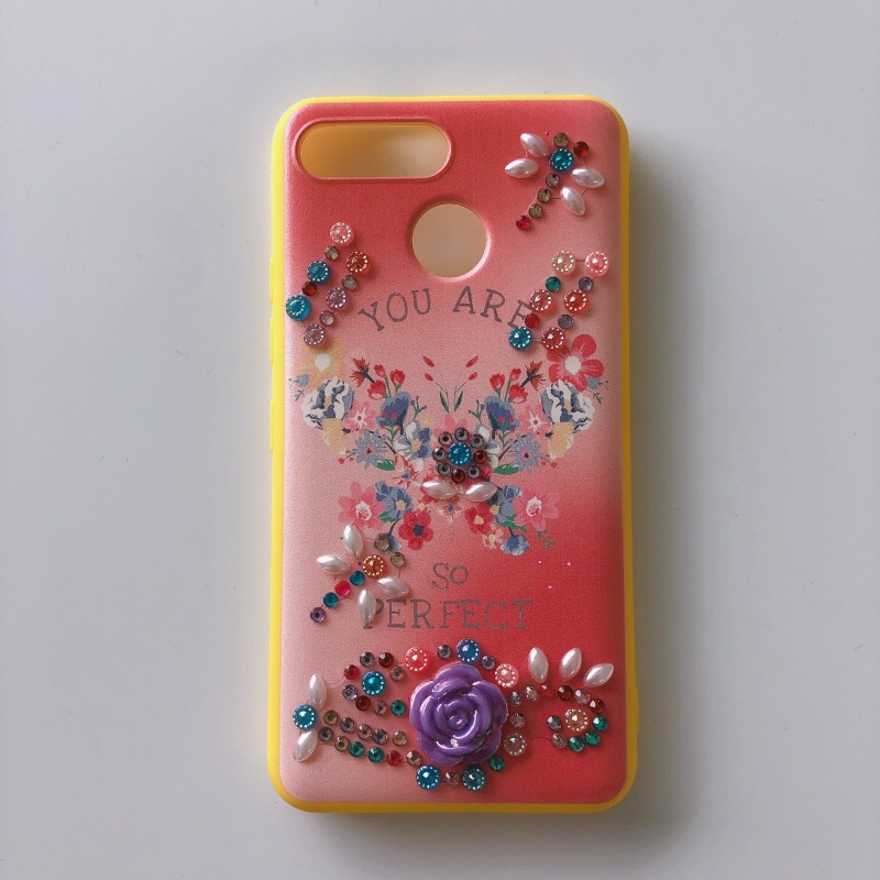 New Design Crystal Real Dry Flower with diamond Phone Case for itel s15 p15