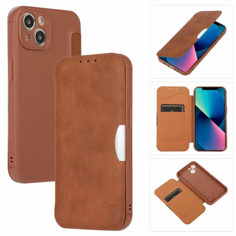 For iPhone 14 13 12 11 Pro max 8 SE2 plus Magnetic Leather filp case wallet bag Full Protection Business Book Filp Phone Case