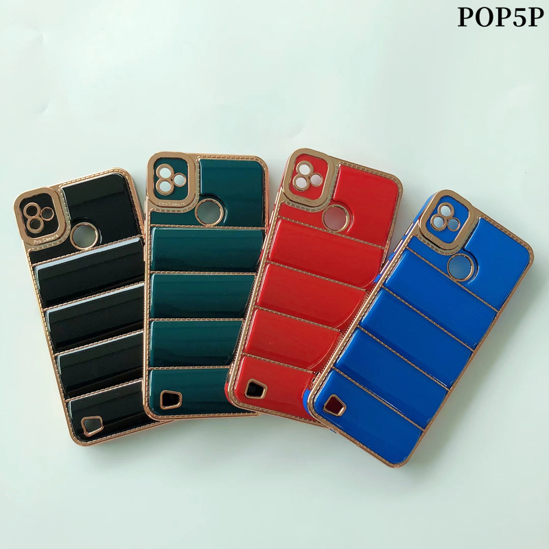 Electroplating Hot fashion Down jacket TPU back cover for ITEL p38 p17 a48 a58 phone case