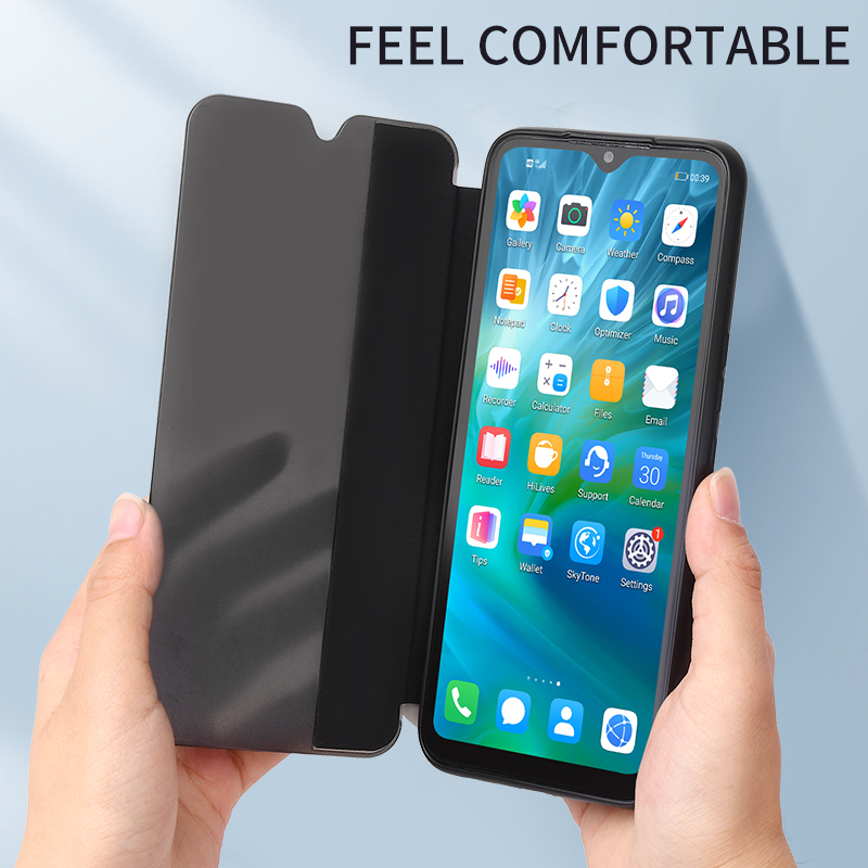 Manufacture TPU+PU+PC smart view flip cover for tecno spark9 pro camon19 camon19pro Phone Case