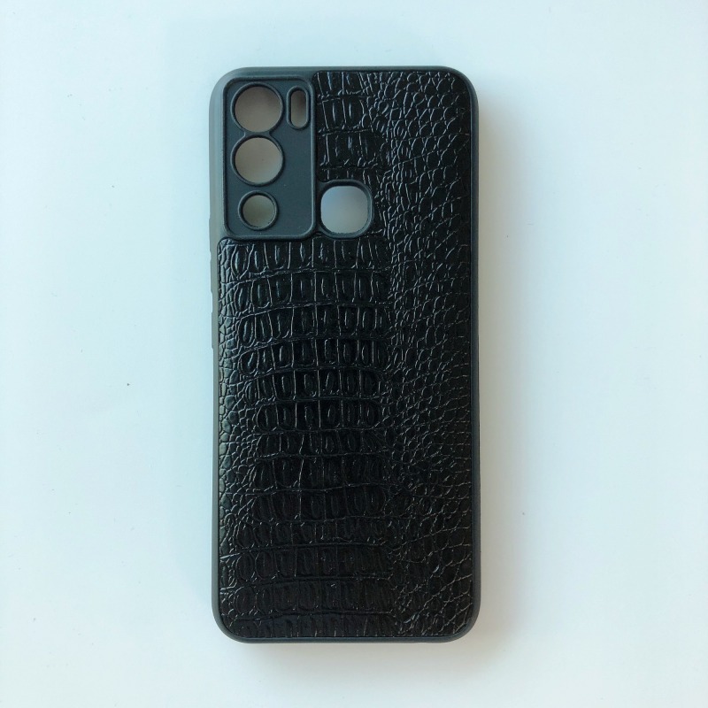 New design soft tpu Stick Leather phone case for tecno sparkt9t camon19 back cover