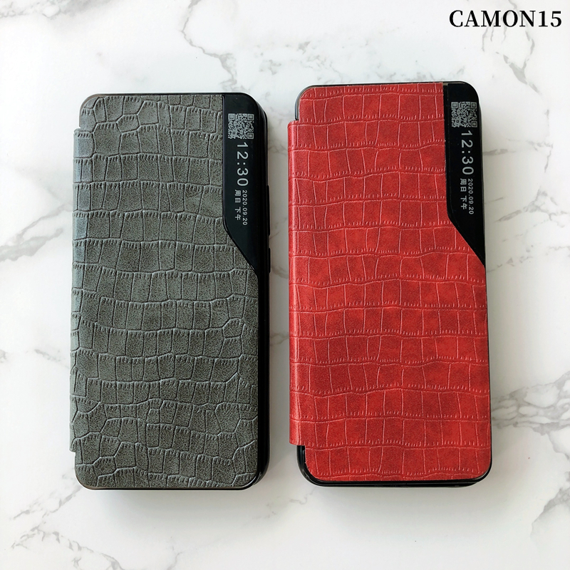 Factory wholesale Side window flip cover for TECNO CAMON15 CAMON15 PRO SPARK5 phone case