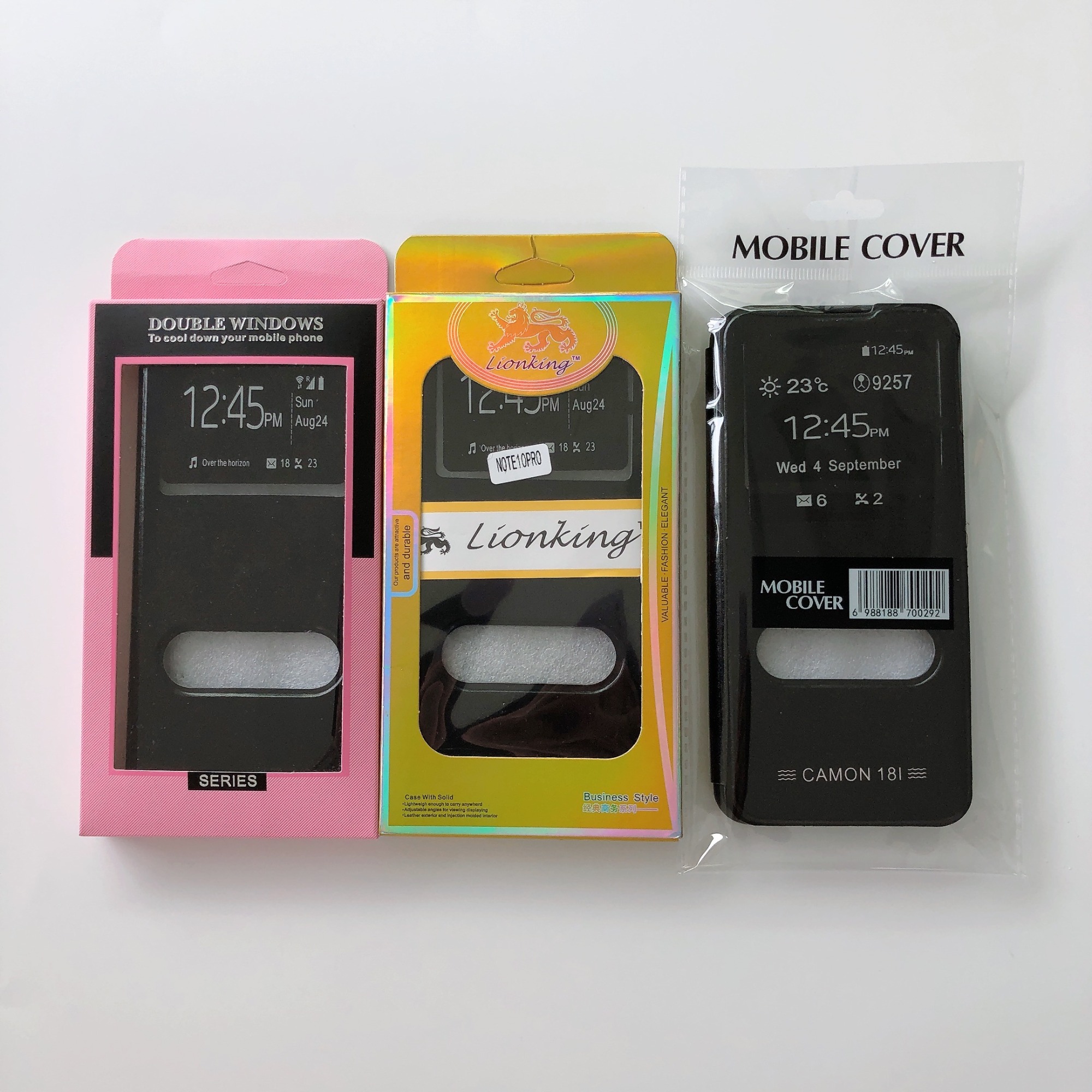 Factory wholesale double window flip cover for note12 g96/x670 phone case