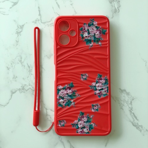 Wholesale African mobile phone cases for SAM A03 A03 CORE ripple silicone phone case with hand strap