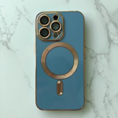 Electroplated magnetic suction anti-drop camera lens protection of mobile phone case for iphone 13