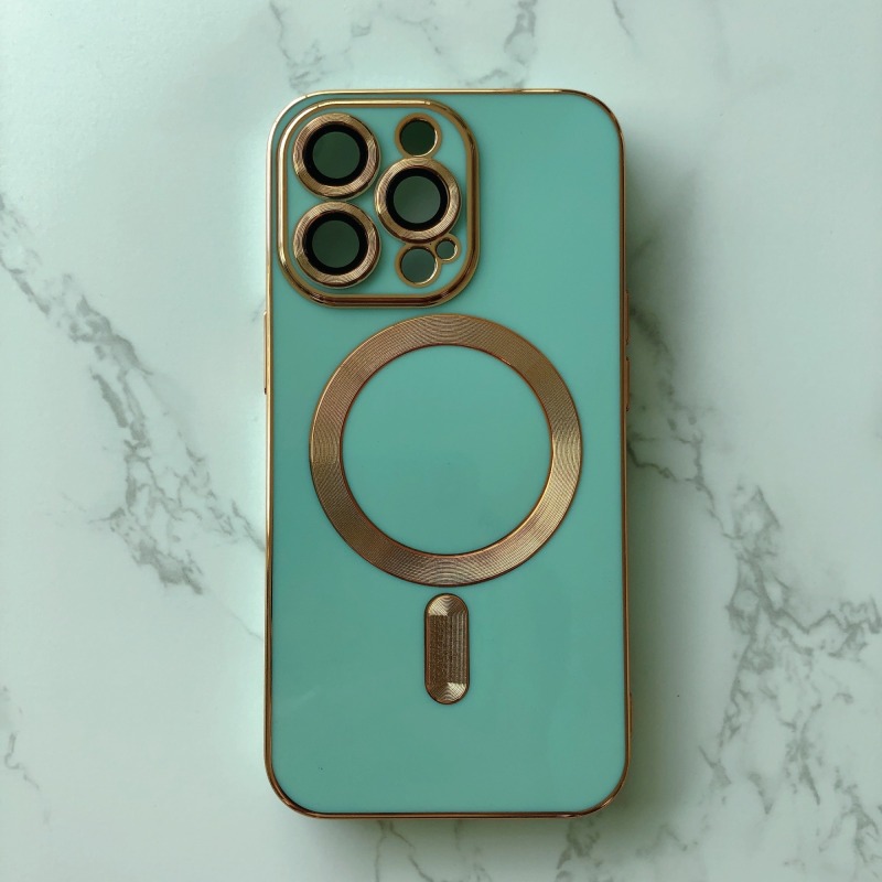 Electroplated magnetic suction anti-drop camera lens protection of mobile phone case for iphone 13