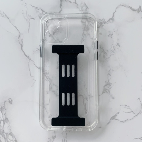 Best selling transparent TPU phone case Fully protected wrist strap transparent iphone 12 12 pro