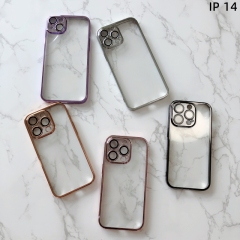 Hot PC electroplated transparent cell phone case for iphone12 12pro 12pro max back cover