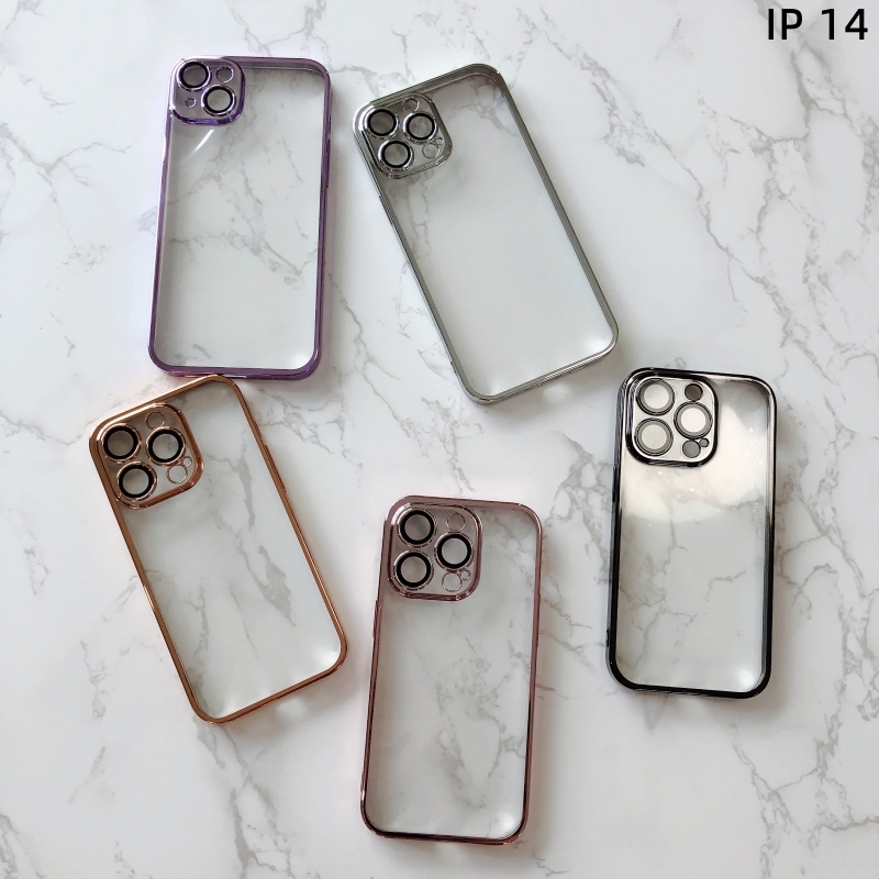 Mobile phone accessories PC electroplated transparent cell phone casefor iph13 13pro 13pro max back cover
