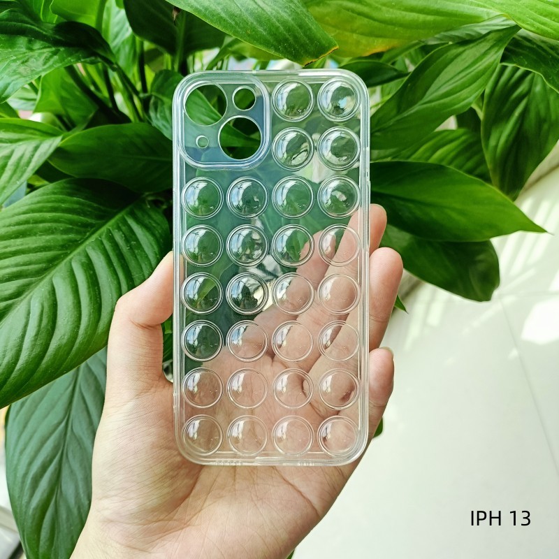 New design Transparent Bubble soft TPU back cover for IP 14/13/12 phone case