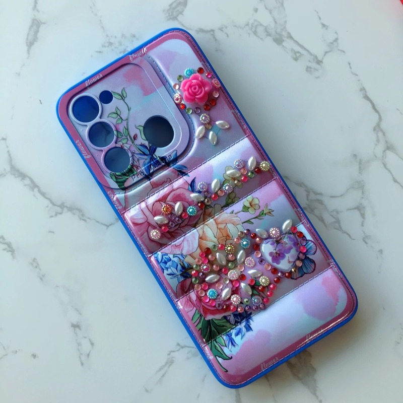 Factory wholesale fancy down jacket cover for TECNO POP6PRO/BE8 phone case