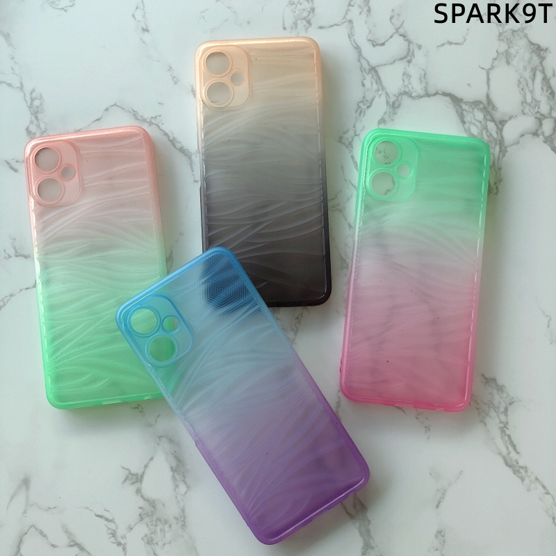 New arrival gradient color ripple silicone phone case for tecno spark9pro camon19