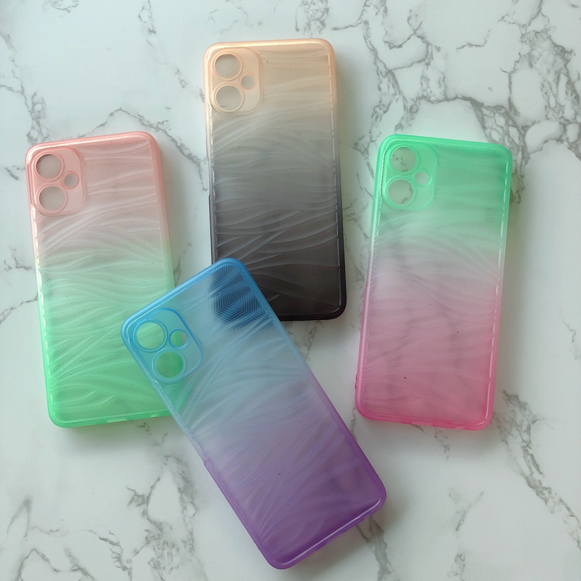 New arrival gradient color ripple silicone phone case for tecno spark9pro camon19