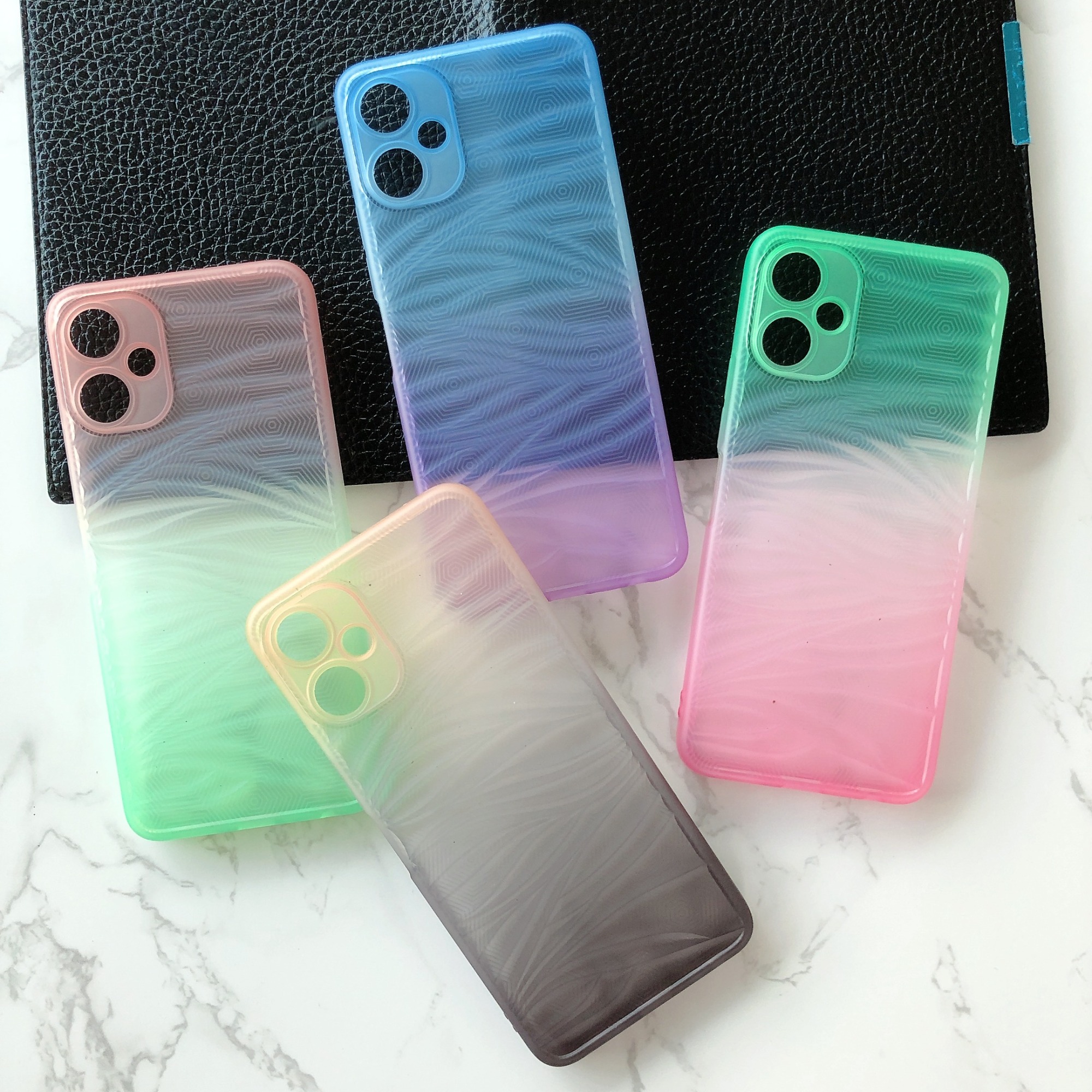 New fashion and good quality gradient color ripple silicone phone case for SAM A53 5G A23 A03 CORE