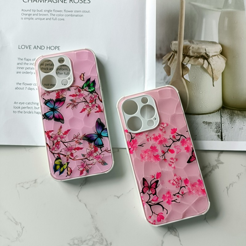 2023 Flower Diamond pattern Hard Cover Shine Glass Hard Mobile Phone case for SAM S23 ULTRA S23 PLUS S23