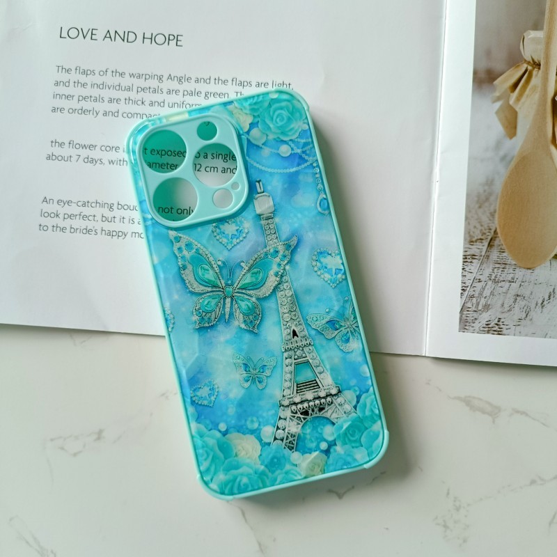 2023 Flower Diamond pattern Hard Cover Shine Glass Hard Mobile Phone case for SAM S23 ULTRA S23 PLUS S23
