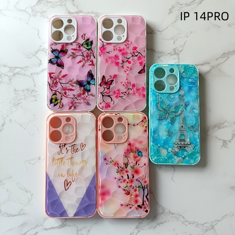 2023 Flower Diamond pattern Hard Cover Shine Glass Hard Mobile Phone case for SAM S23 ULTRA S23 PLUS S23