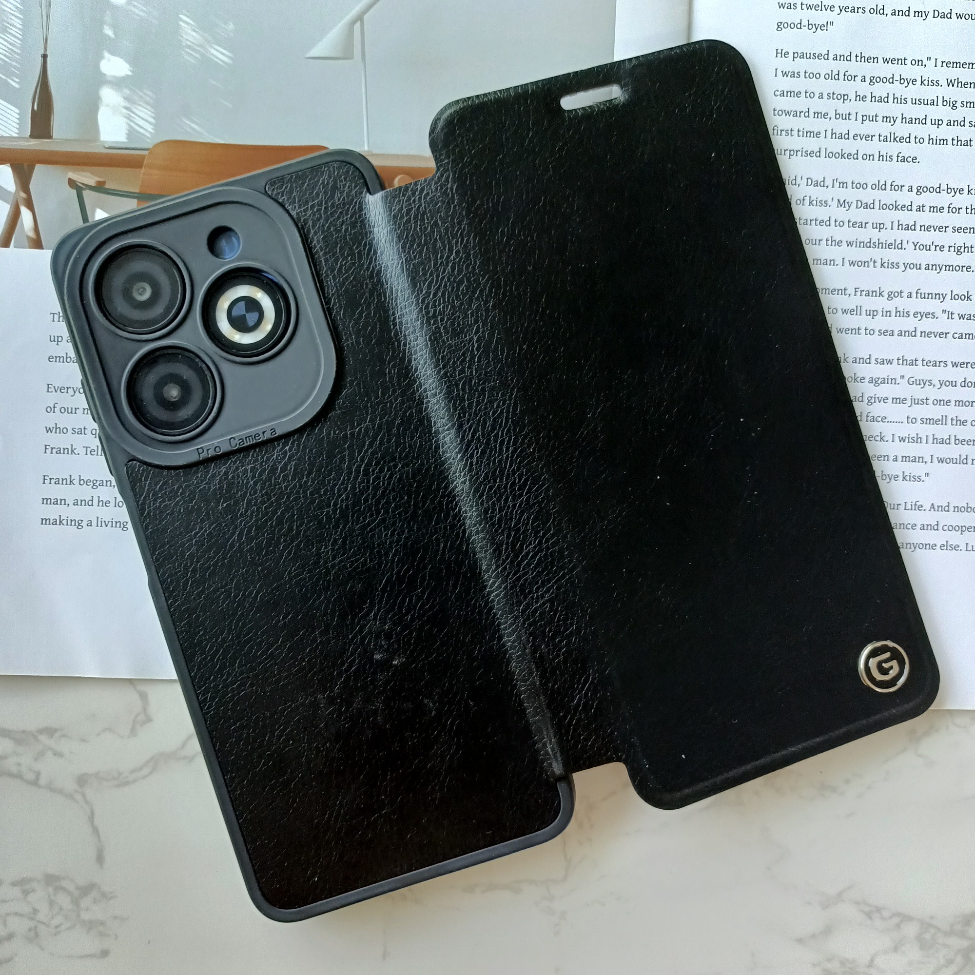 Factory wholesale high quality G Logo Leather Flip Cover suitable REDMI A3 phone case