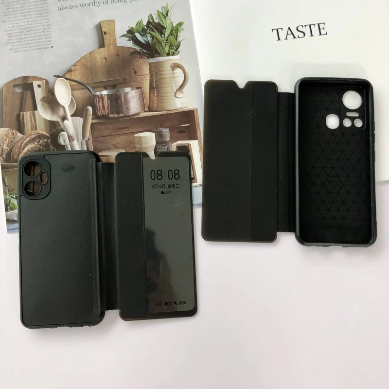 Manufacture classical design TPU+PU+PC smart view flip cover for inf SMART8PRO Note12 G96/X670 Phone Case