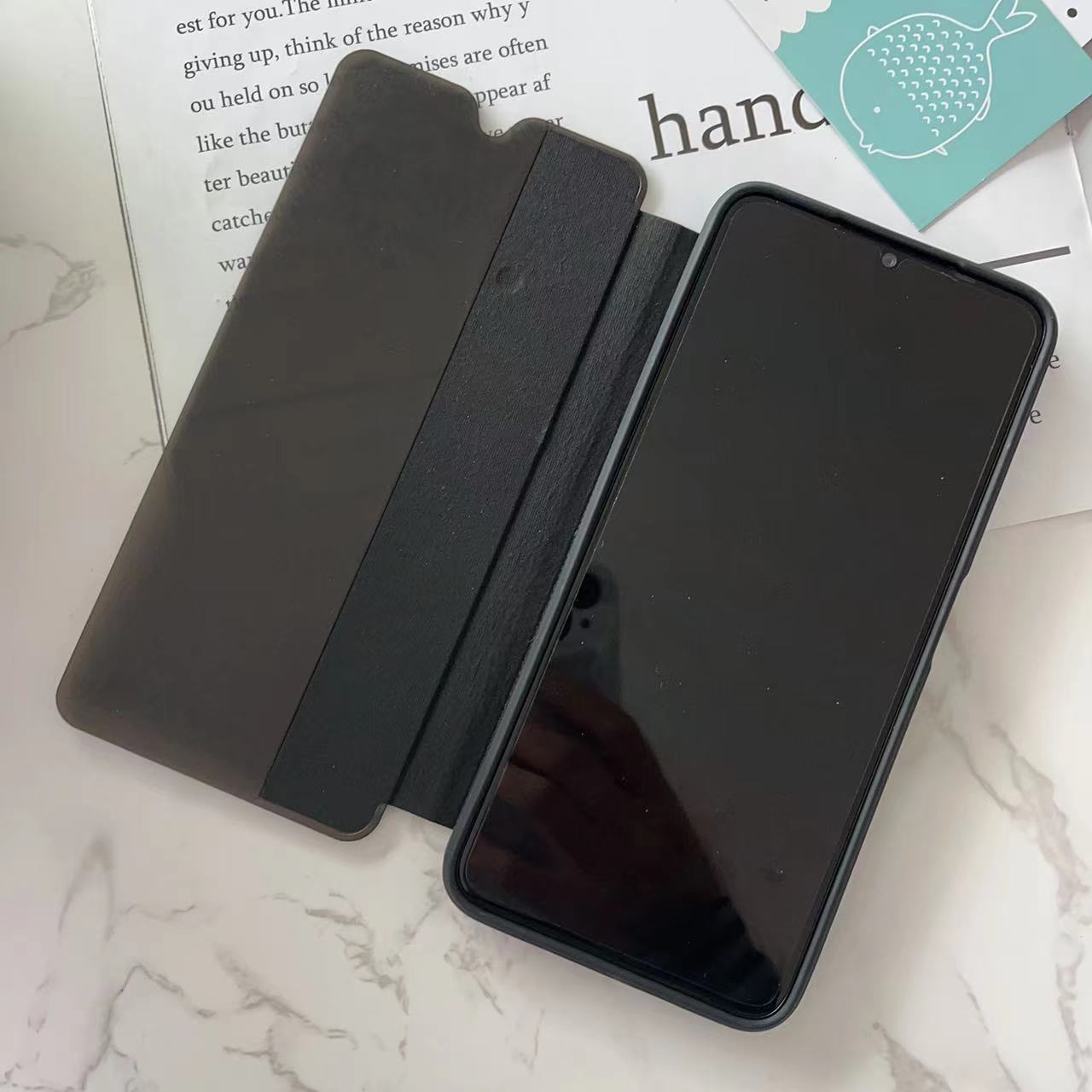 Factory wholesale hot selling Smart View Flip Cover TPU+PC+ PU for IT P55 4G A50 A05S phone case