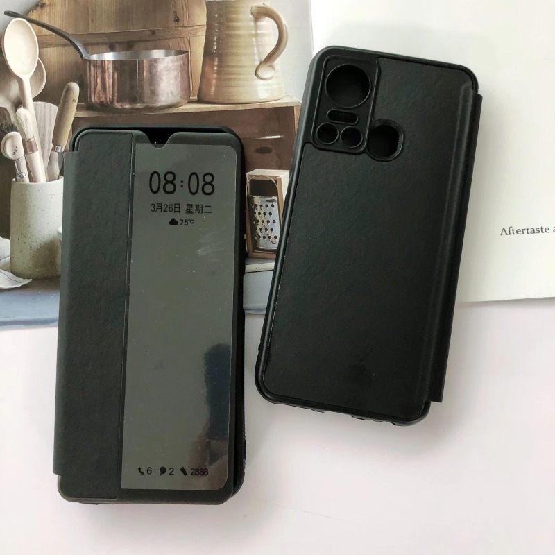 Manufacture classical design TPU+PU+PC smart view flip cover for inf SMART8PRO Note12 G96/X670 Phone Case