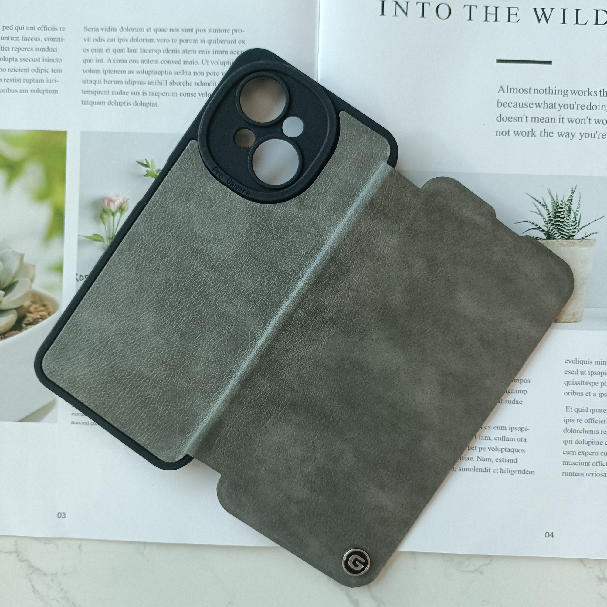 Leather Flipcover with G logo Mobile Phone case for RM NOTE14PRO NOTE14PRO Plus 14C Phone case