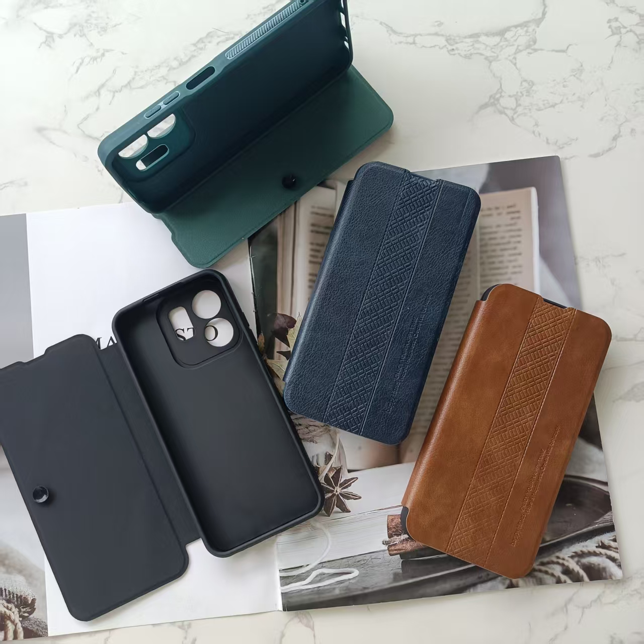REDMI NOTE 14 PU Leather Cover Protective Phone Case Wholesale