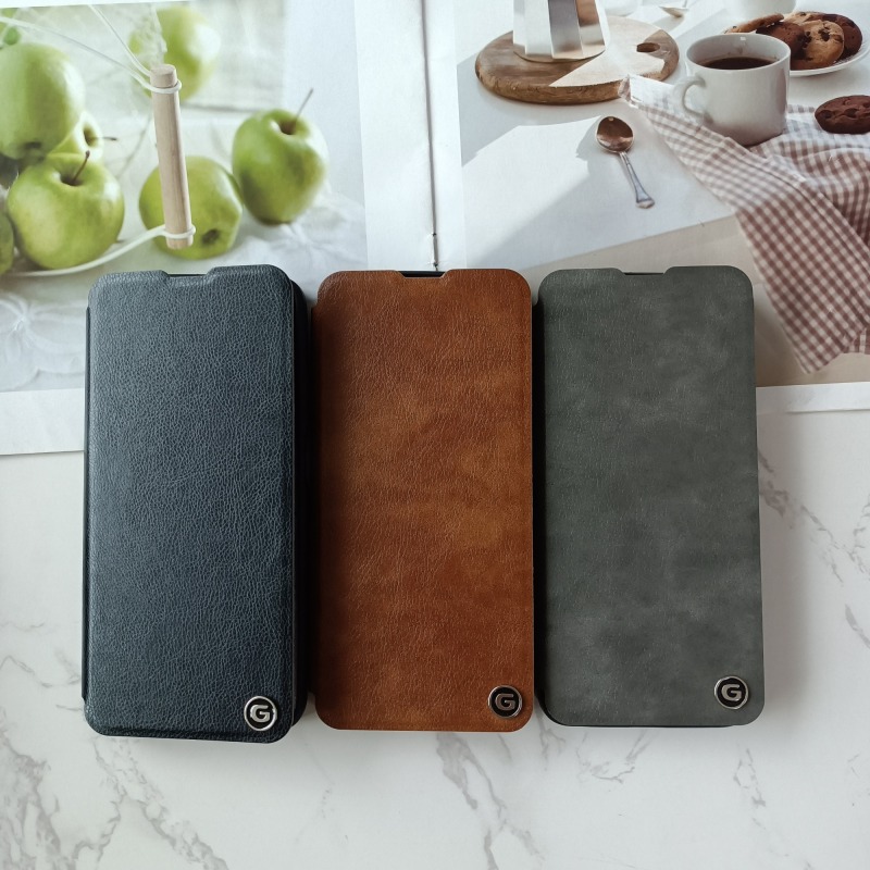 Wholesale flip cover with G logo for RED NOTE 14 Leather cover