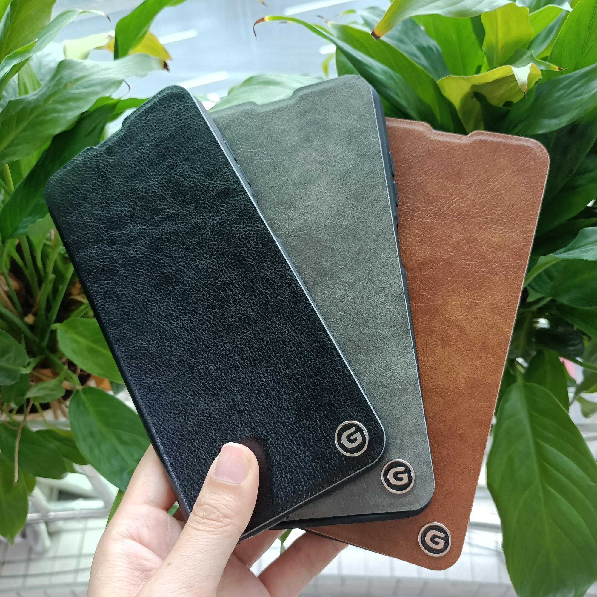 Wholesale flip cover with G logo for RED NOTE 14 Leather cover