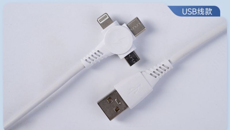 1.5m 1.5A Factory Wholesale 3 in 1 PVC Material Charging Cable for USB-V8 Type c Iph
