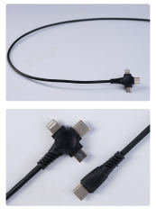 1.5m 1.5A Factory Wholesale 3 in 1 PVC Material Charging Cable for USB-V8 Type c Iph