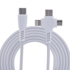 1.5m 1.5A Factory Wholesale 3 in 1 PVC Material Charging Cable for USB-V8 Type c Iph