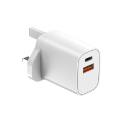 Wholesale EU US UK 20W Fast Charger PD QC USB Type C Quick Wall Charger 2 Port Type C Usb Fast Wall Charger