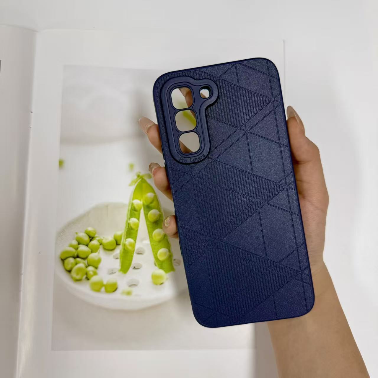 Grid-Patterned Leather-Texture Phone Case For SAM A13 A16 A17 A06 A07 A57