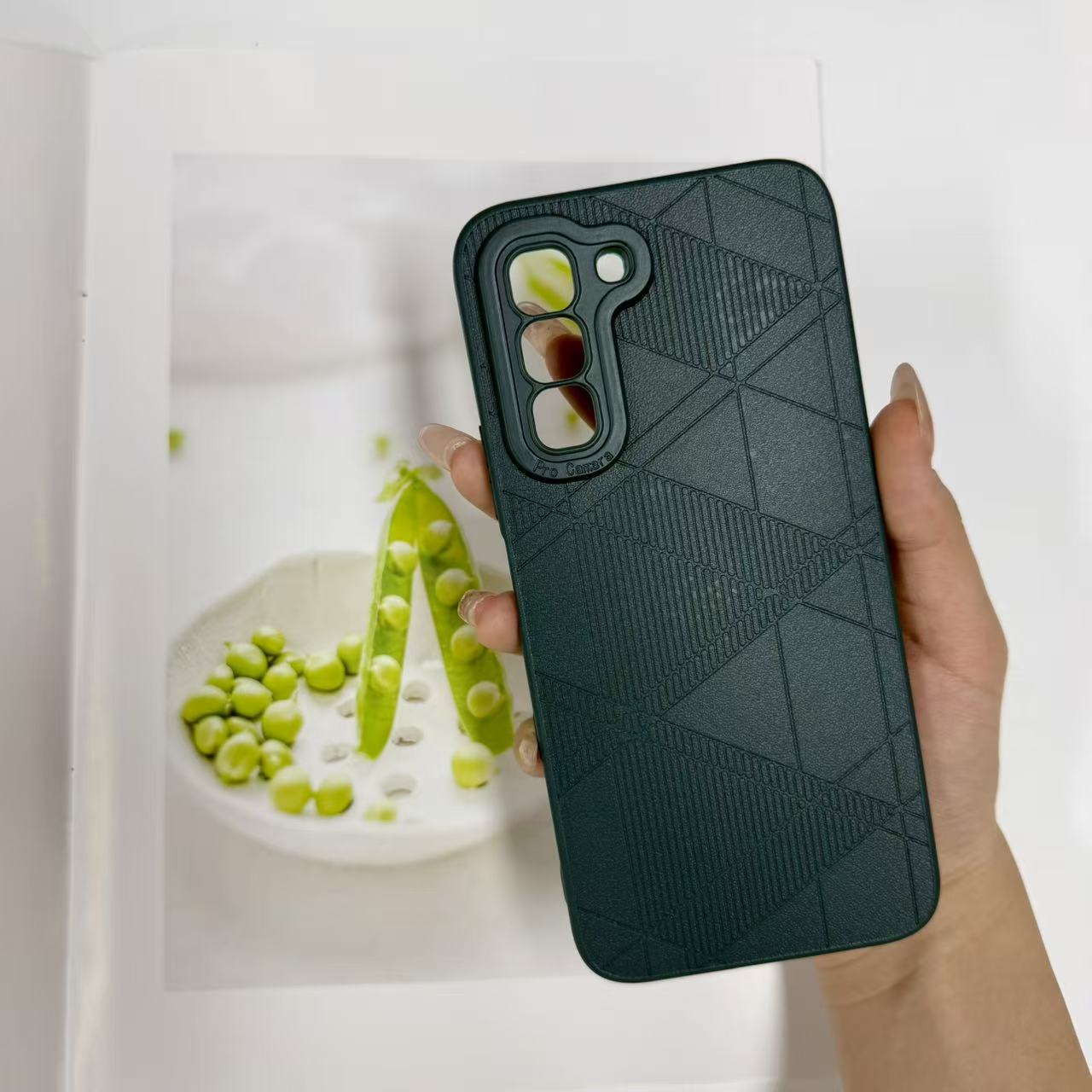 Grid-Patterned Leather-Texture Phone Case For SAM A13 A16 A17 A06 A07 A57