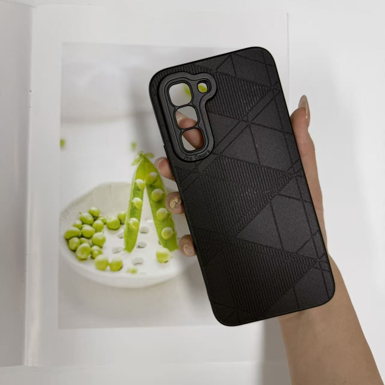 Grid-Patterned Leather-Texture Phone Case For SAM A13 A16 A17 A06 A07 A57
