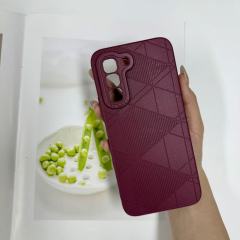 Grid-Patterned Leather-Texture Phone Case For SAM A13 A16 A17 A06 A07 A57