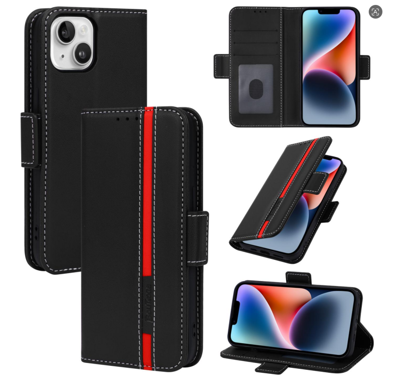 Premium Stitched Magnetic Flip Leather Phone Wallet Case For IP 17 16 15 14 13 12 PRO MAX