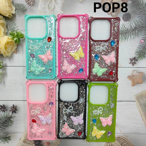 Butterfly glitter fold phone case with bead wrist lanyard Shockproof durable cover for IT A200 A200+