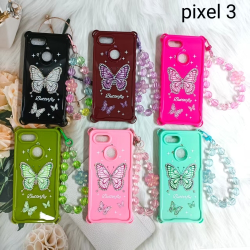 Hot Selling Candy Color Four-Corner Shockproof Solid Color Printed &amp; Rhinestone Phone Case for Google Pixel 3/3a