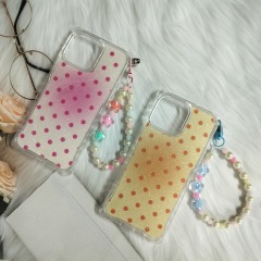Candy Color Four Corner Shockproof Silicone Phone Case With Wrist Strap, Rubber Protective CoverF-02L Arrows WE FGT-51B Arroes BZ03 FCG0