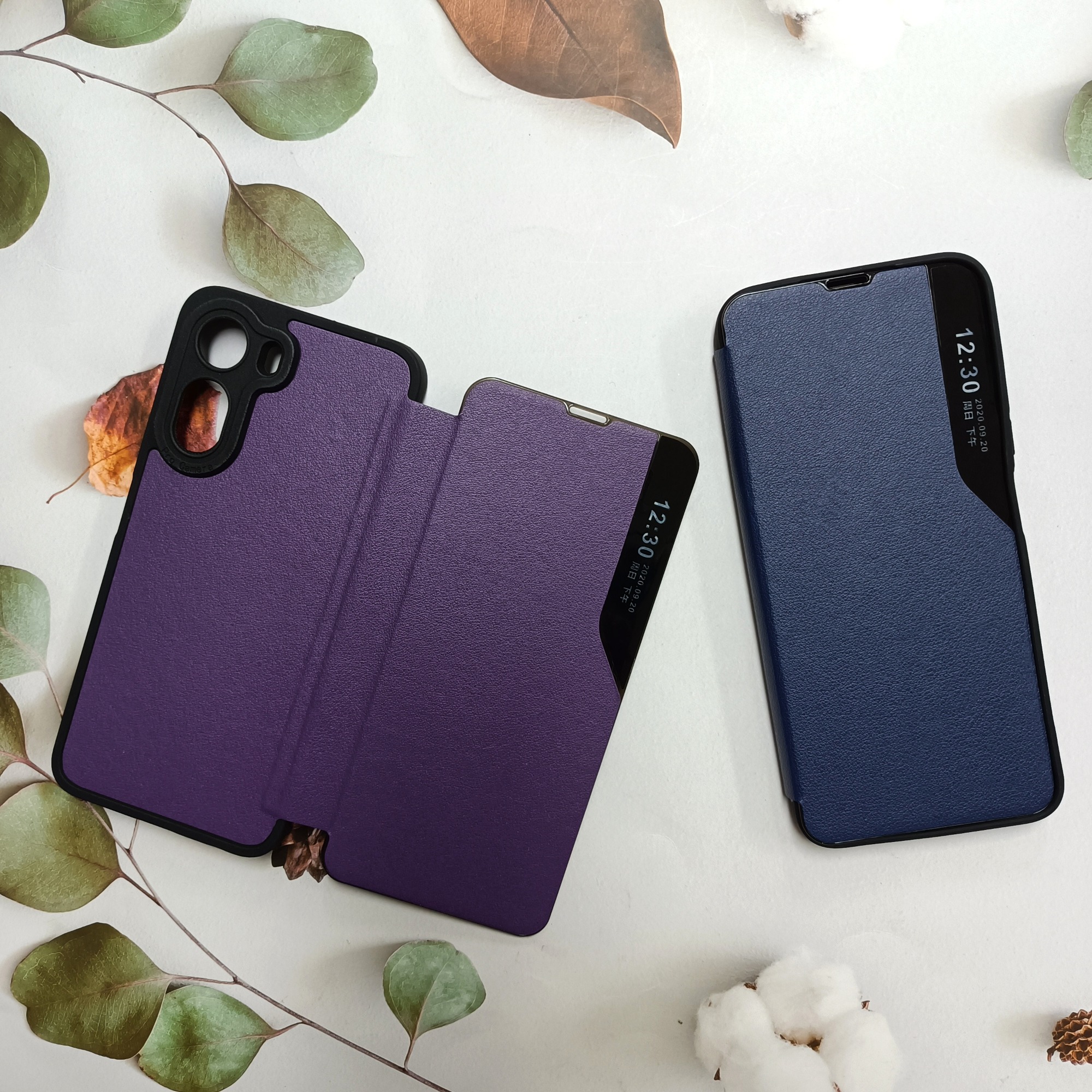 Flip Smart View Phone Case For Camon A33 Oppo A3s Leather Protective Cover