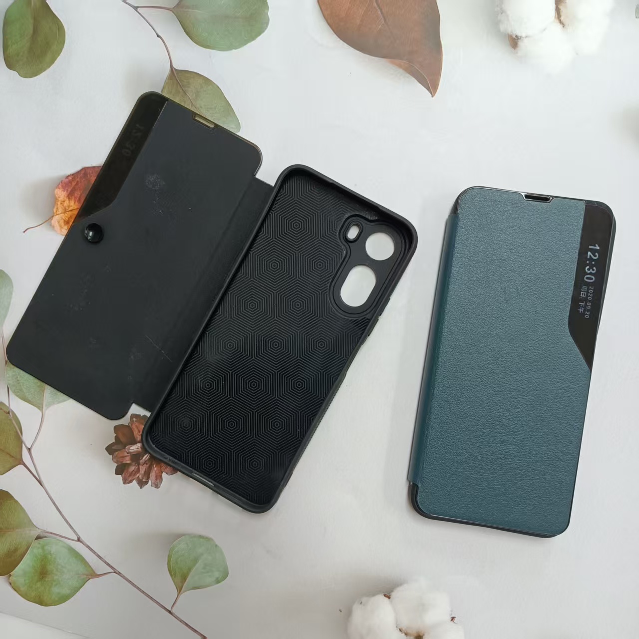 Flip Smart View Phone Case For Camon A33 Oppo A3s Leather Protective Cover