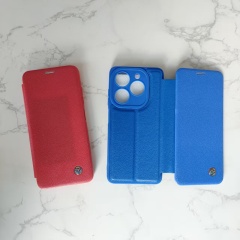 Tecno Camon Slim Flip Phone Case Litchi Grain Leather Magnetic Protective Phone Cover