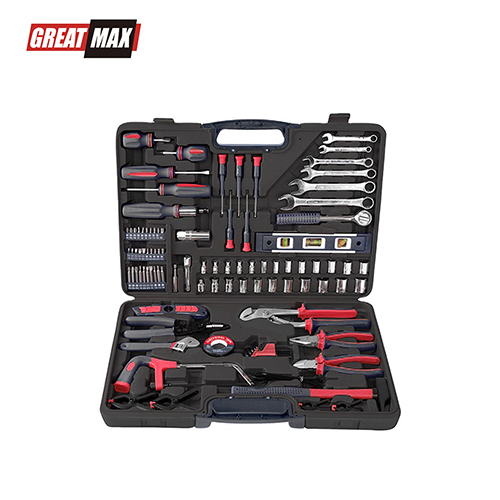 Greatmax 139 Piece Household Tool Kit,General Home Repair Tool Set with  hacksaw,slark plug, Pliers, Screwdriver Set, Wrench Socket Kit and Toolbox  Sto