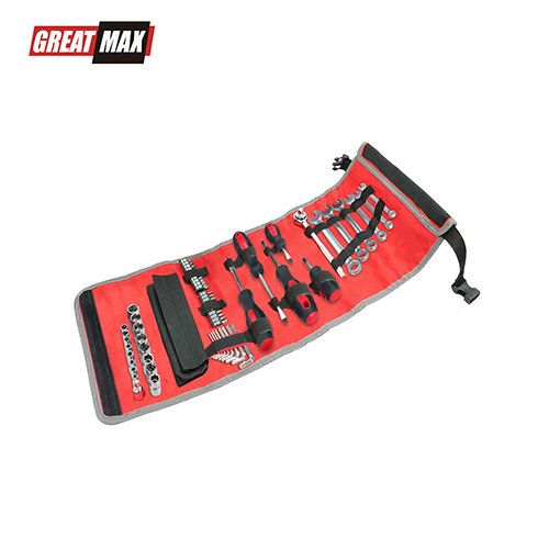 58pcs Hand tools portable for personal use in rolling bag