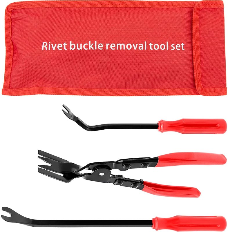 3 Pcs Clip Remover Tool, Clip Pliers Set Fastener Removal Tool, Auto Trim Removal Tool Kit Pry Tool Set Car Door Panel Dashboard Repair Kit