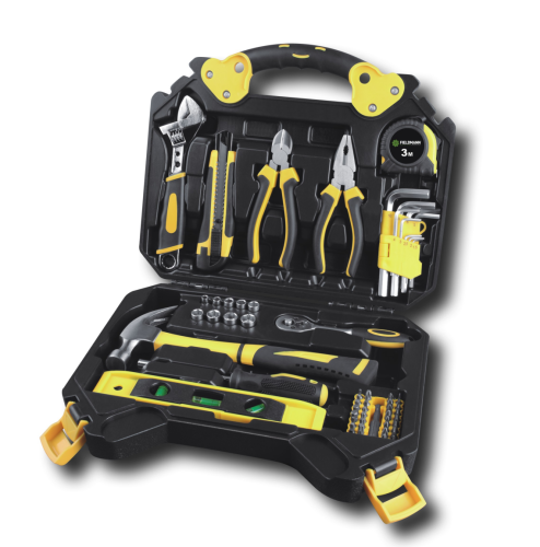 60 Piece Socket Wrench Auto Repair Tool Combination Package Mixed Tool Set Hand Tool Kit with Plastic Toolbox Storage Case