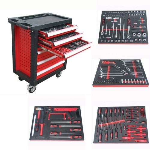 5/6/7-Drawers Roller Tool Cabinet with 196-PIECES Metric/SAE Tool KIT